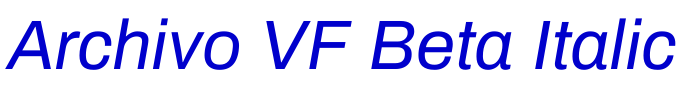 Archivo VF Beta Italic लिपि